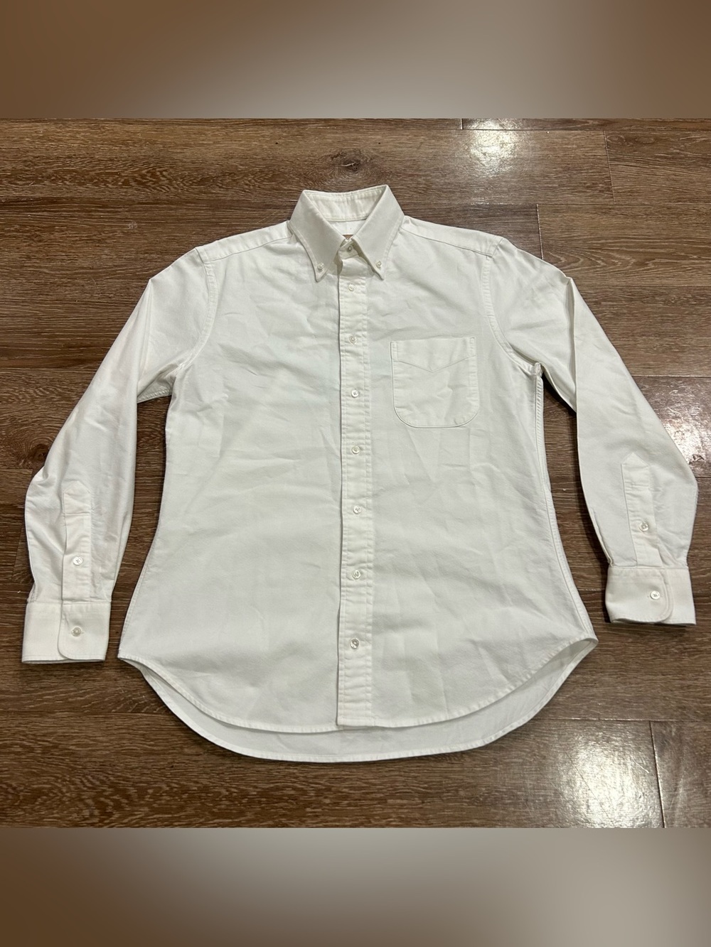 Gitman Bros USA Made White Oxford Button Down Shirt Men’s 15.5 34 Tailored Fit